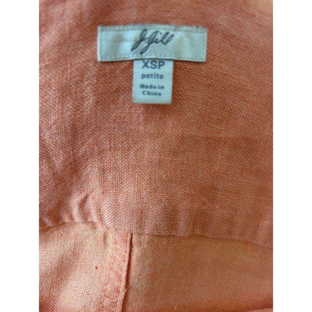 J jill - 100% Linen Summer Melon Orange Utility Jacket Size XSP - Picture 8 of 9